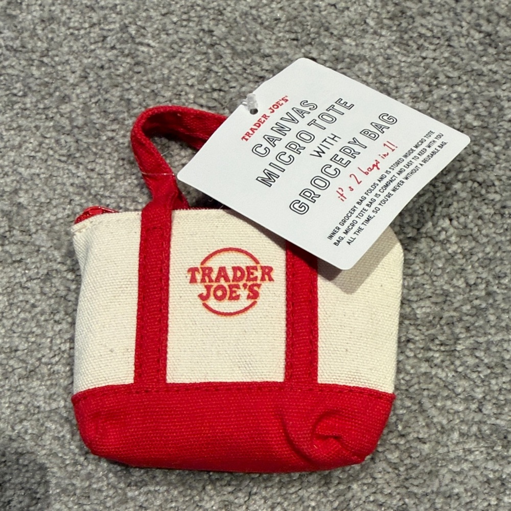 Trader Joe's Canvas Micro Tote Bag (Red)